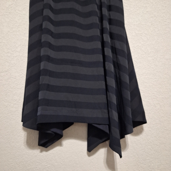 Ted Baker Linnie Asymmetrical Stripe Midi Dress Navy Drawstring Waist NWT - Picture 6 of 9